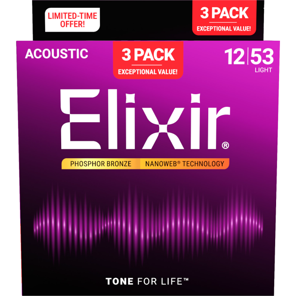 Elixir Nanoweb 16569 12-53 Light 3 pack